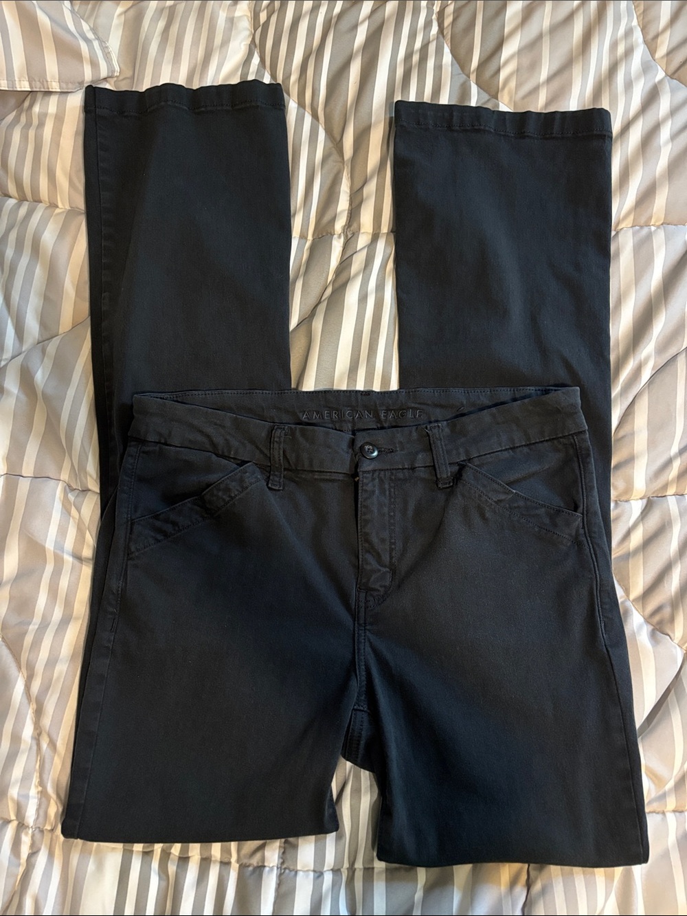 American Eagle Outfitters Women's Black kickboot pants 8 xlong